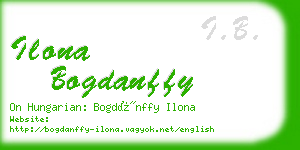 ilona bogdanffy business card